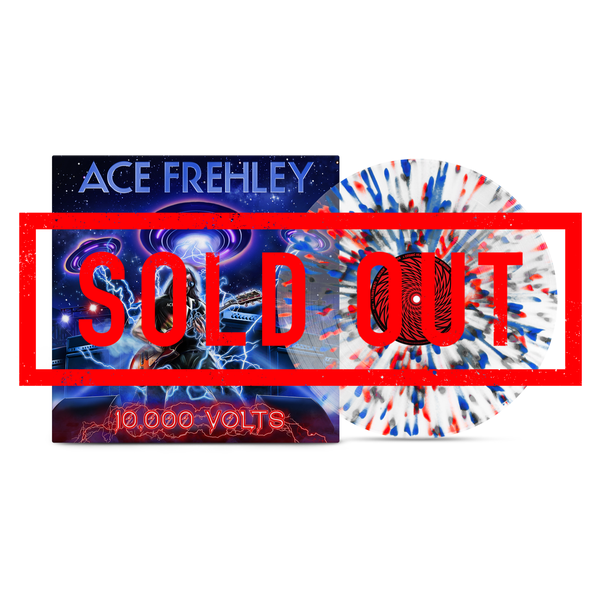Ace Frehley - 10,000 Volts Tri Color Splatter Vinyl (Sam Ash In-Store Exclusive)