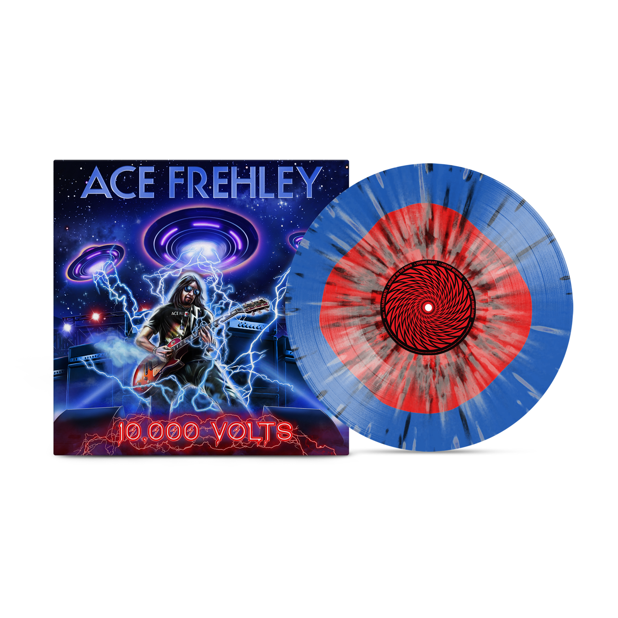 Ace Frehley - 10,000 Volts Color in Color Splatter Vinyl + CD Bundle