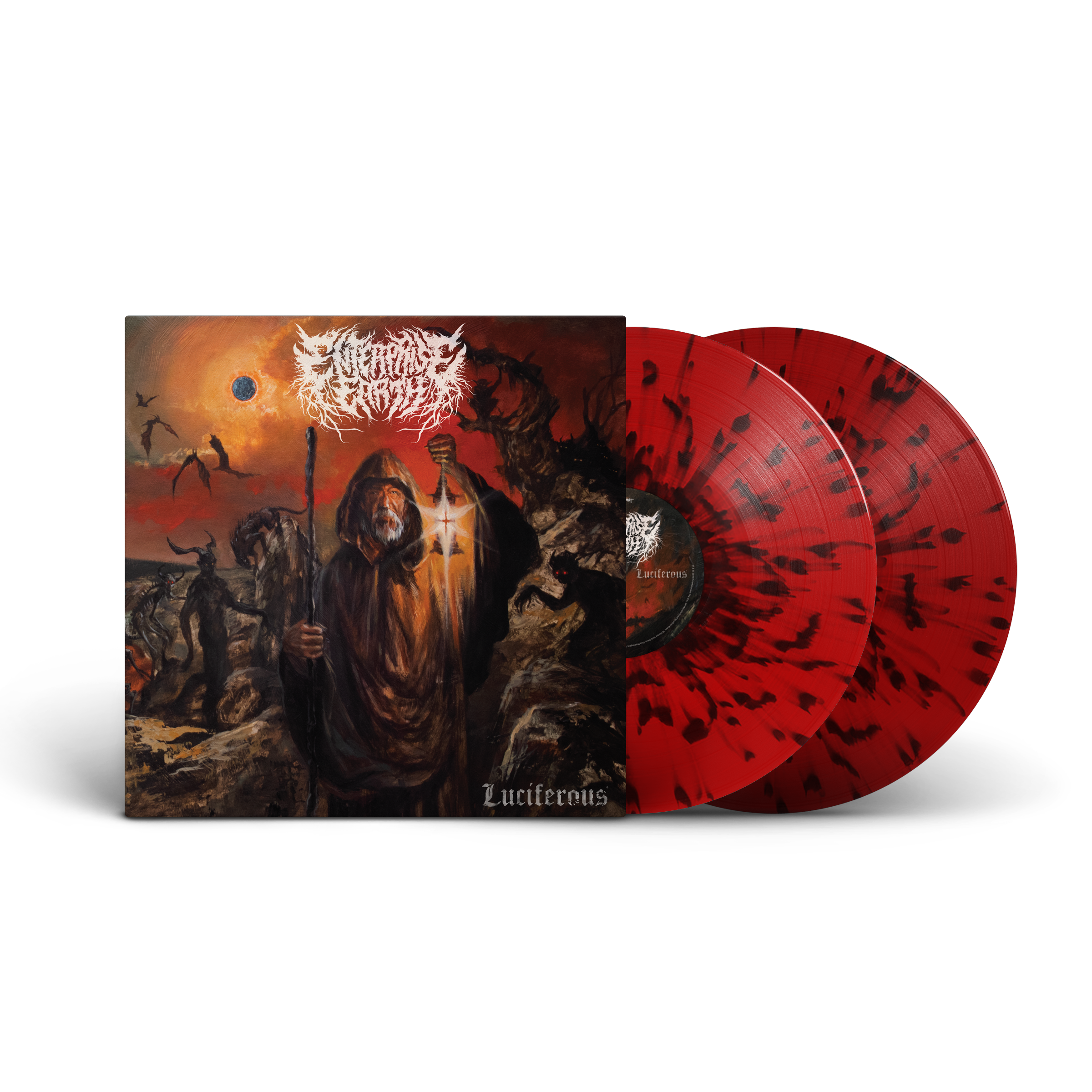 Enterprise Earth - "Luciferous" Red w/ Black Splatter Vinyl LP (Blemished)