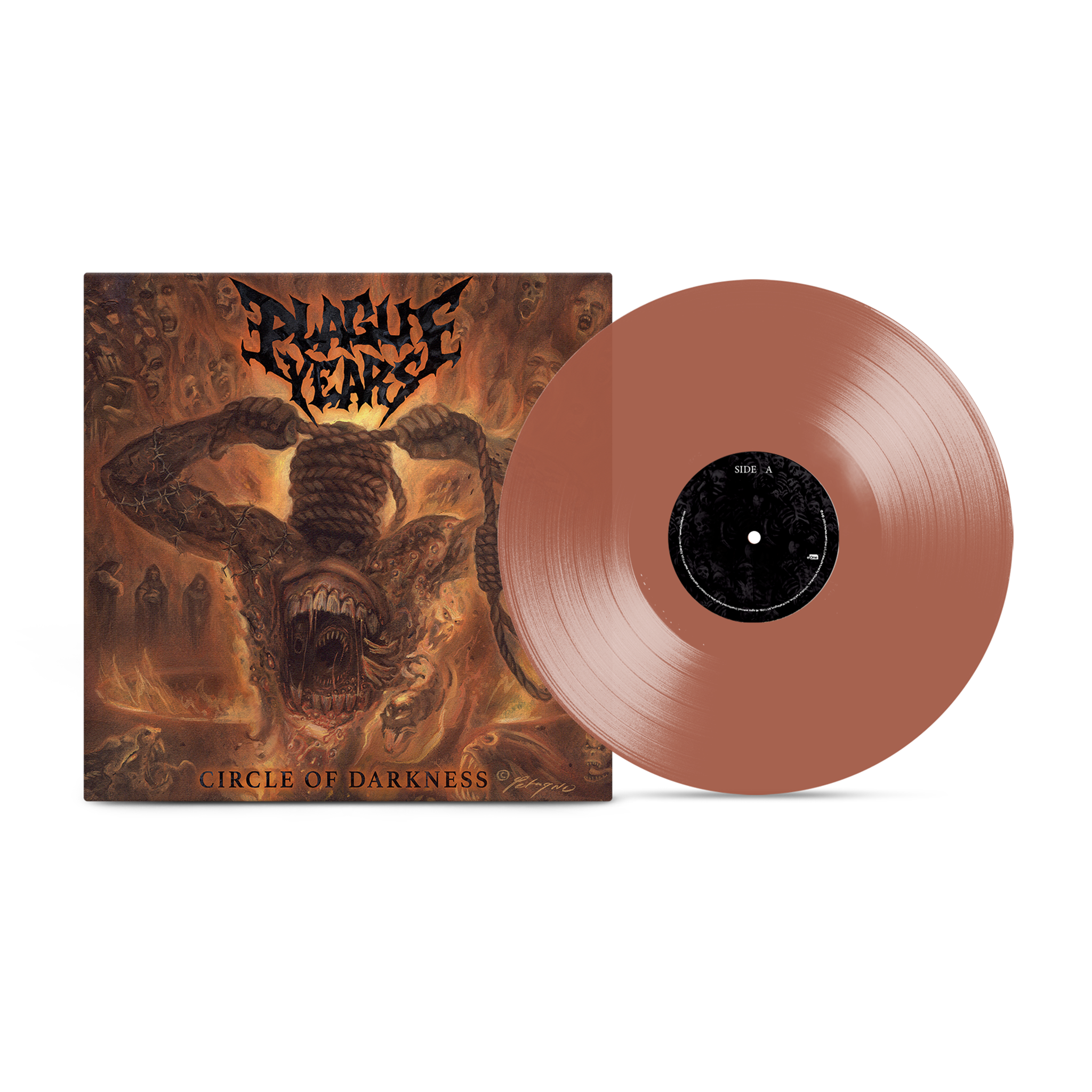 Plague Years Circle of Darkness Red Vinyl LP Shop Plague Years Thrash Metal Merch MNRK Heavy