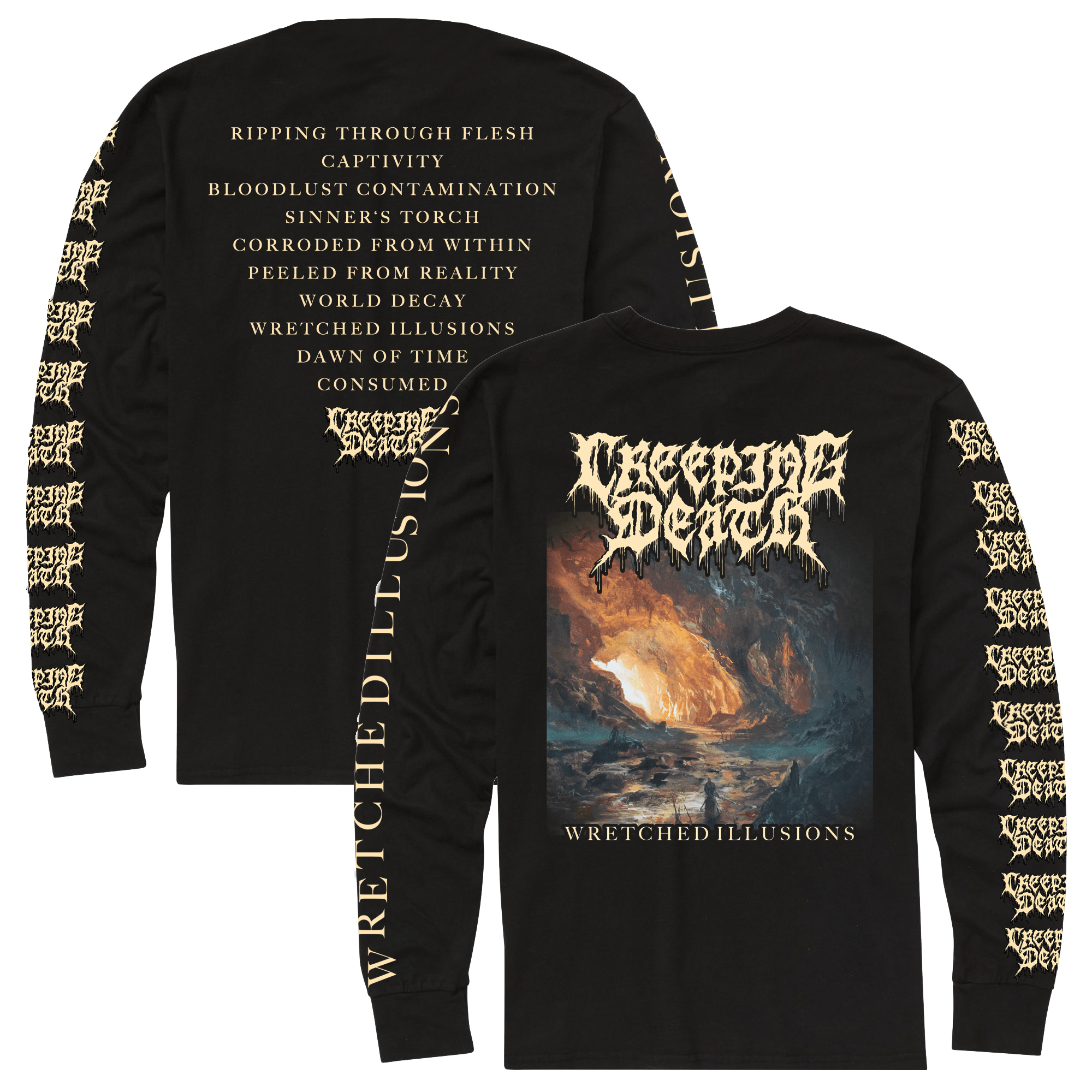 Creeping Death - Wretched Illusions Album Art Long Sleeve - MNRK Heavy