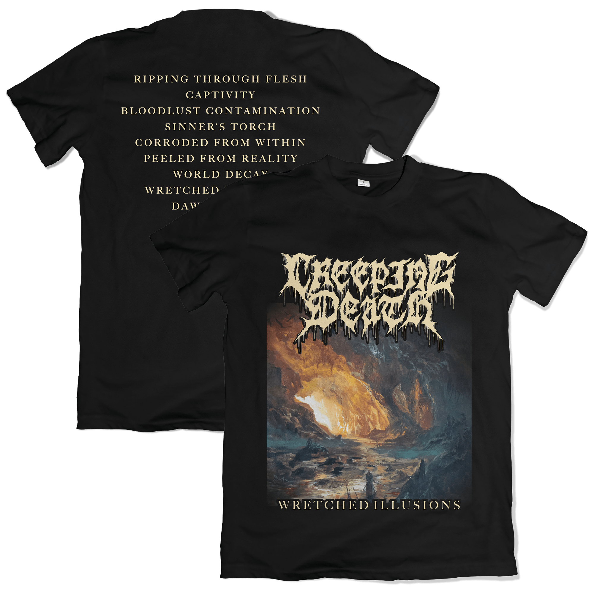 Creeping Death - Wretched Illusions Album Art Shirt - MNRK Heavy