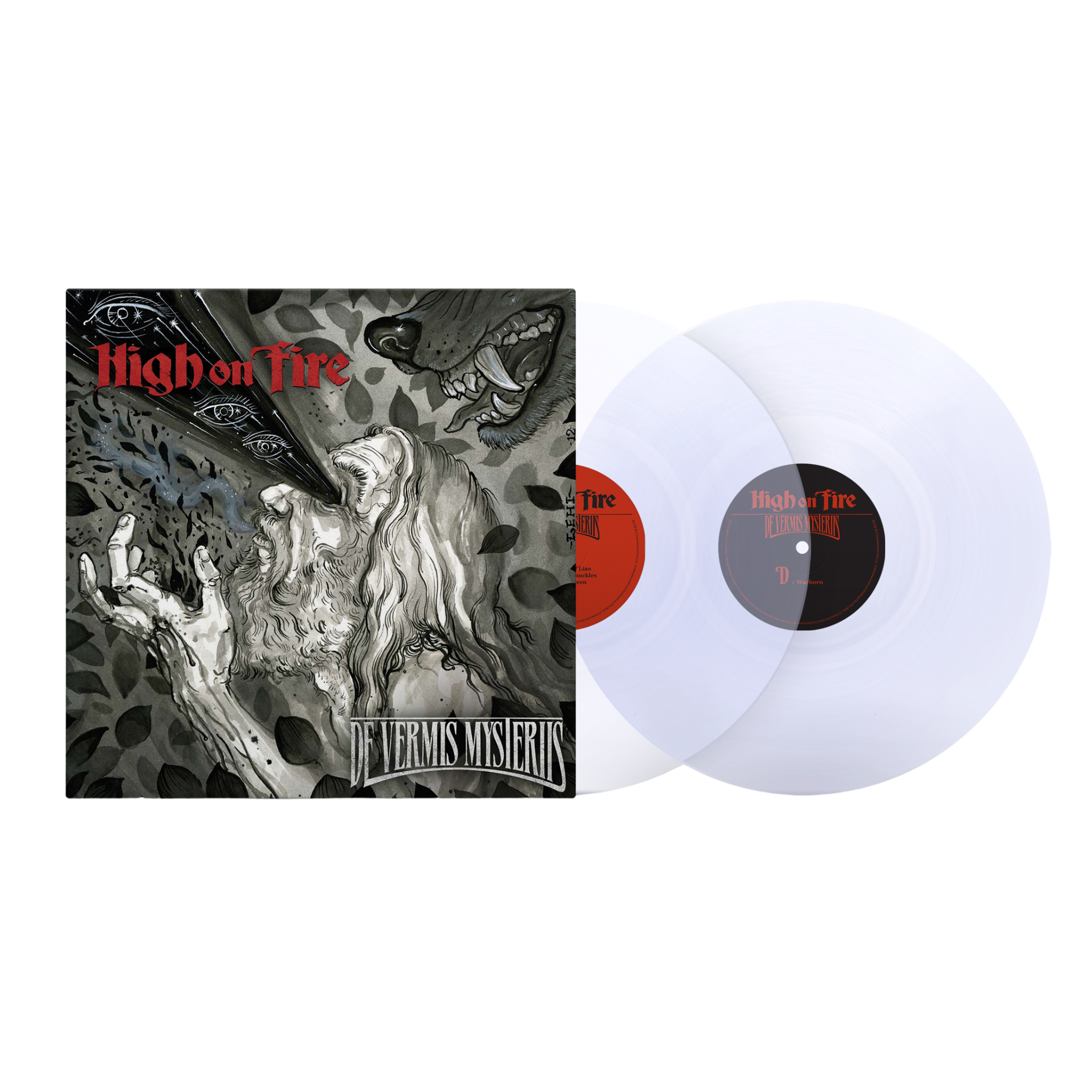 High On Fire Merch Matt Pike Jeff Matz De Vermis Mysteriis Clear Vinyl High On Fire De Vermis Mysteriis Vinyl Merch MNRK Heavy
