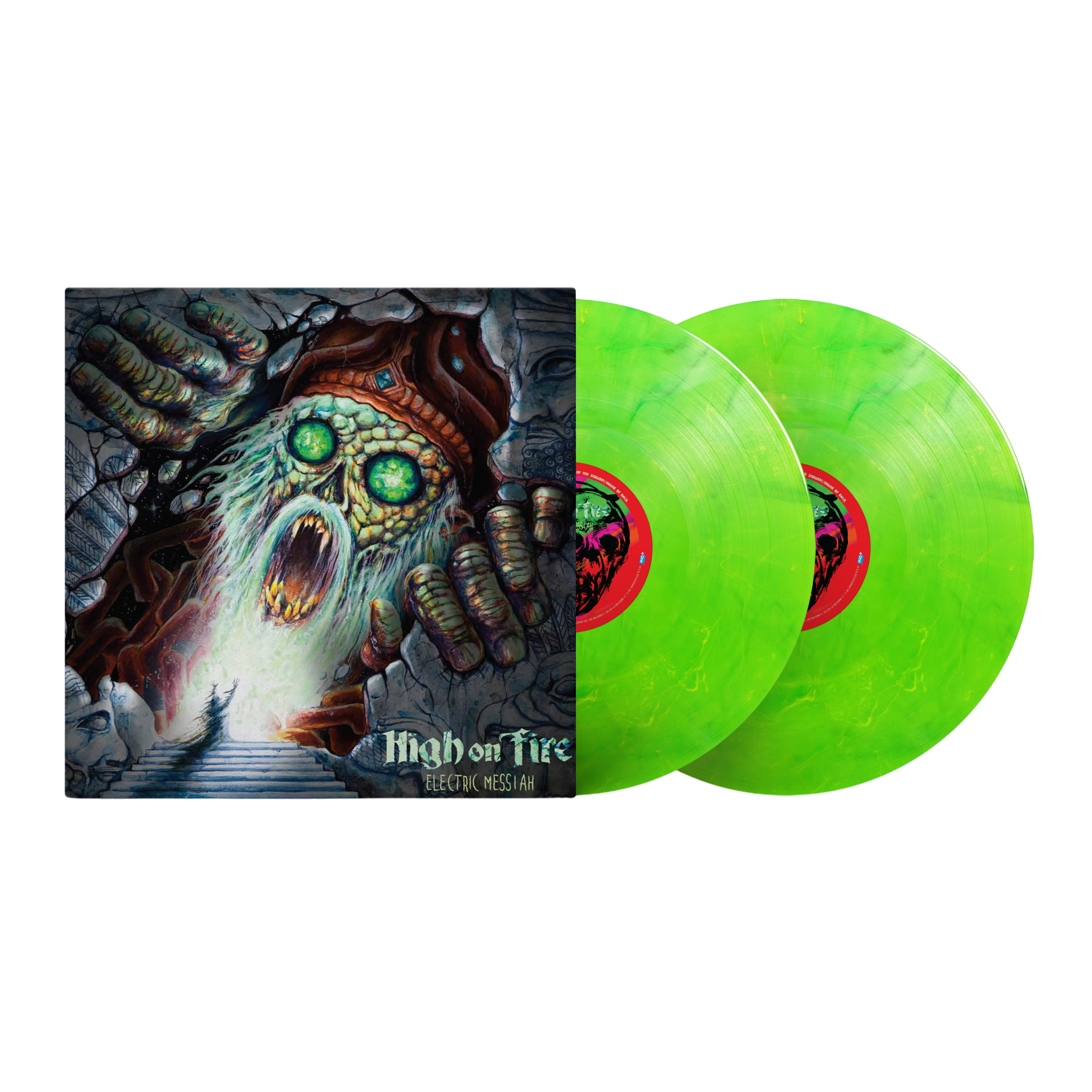 High On Fire Merch Matt Pike Jeff Matz Electric Messiah Green Vinyl High On Fire Electric Messiah Vinyl Merch MNRK Heavy