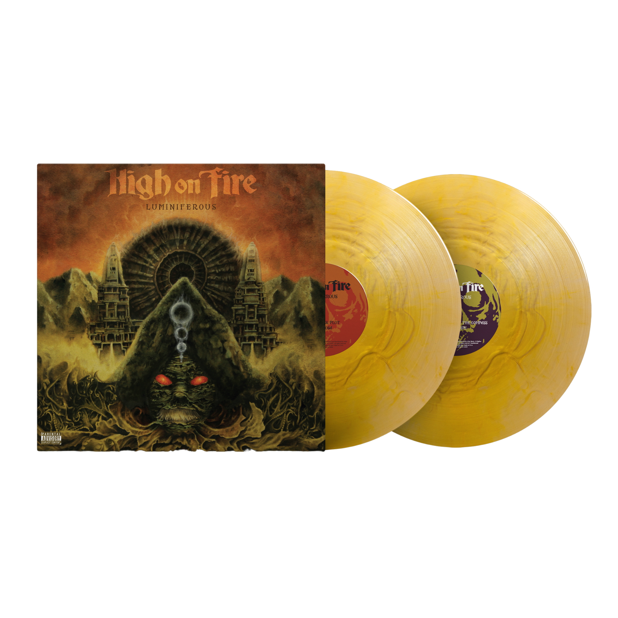 High On Fire Merch Matt Pike Jeff Matz Luminiferous Gold Vinyl High On Fire Luminiferous Vinyl Merch MNRK Heavy