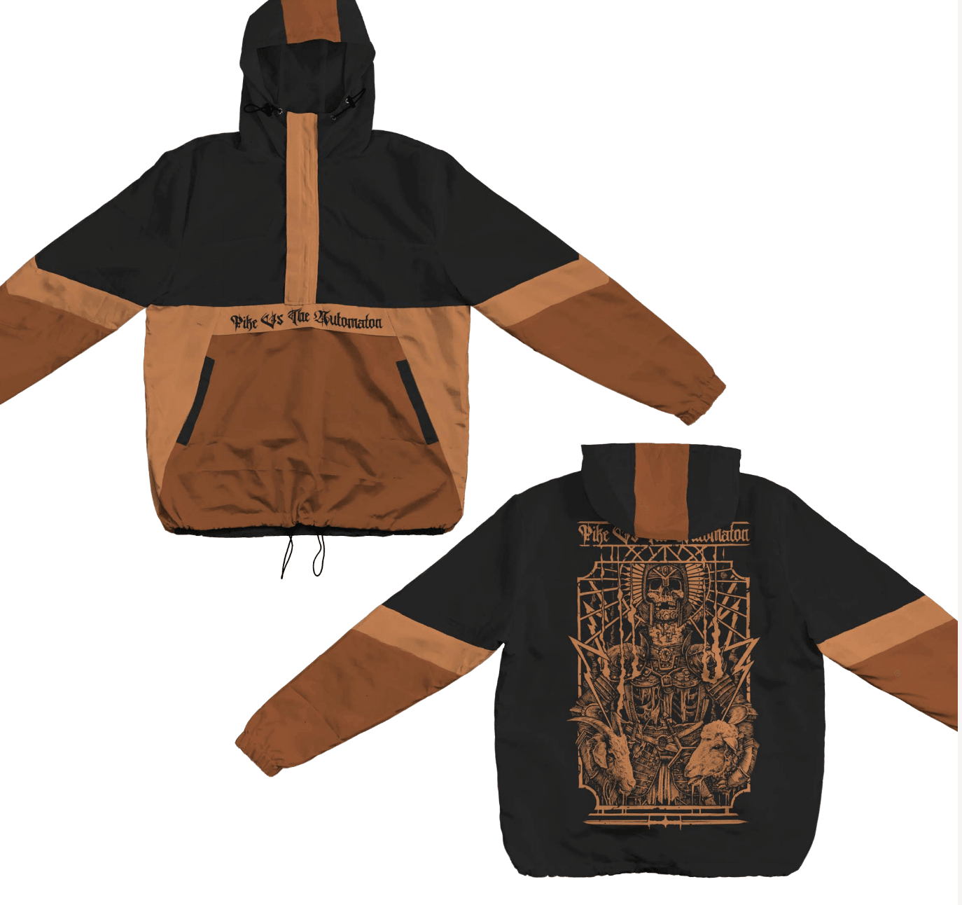 Pike vs The Automaton - Black/Brown Windbreaker Jacket - MNRK Heavy