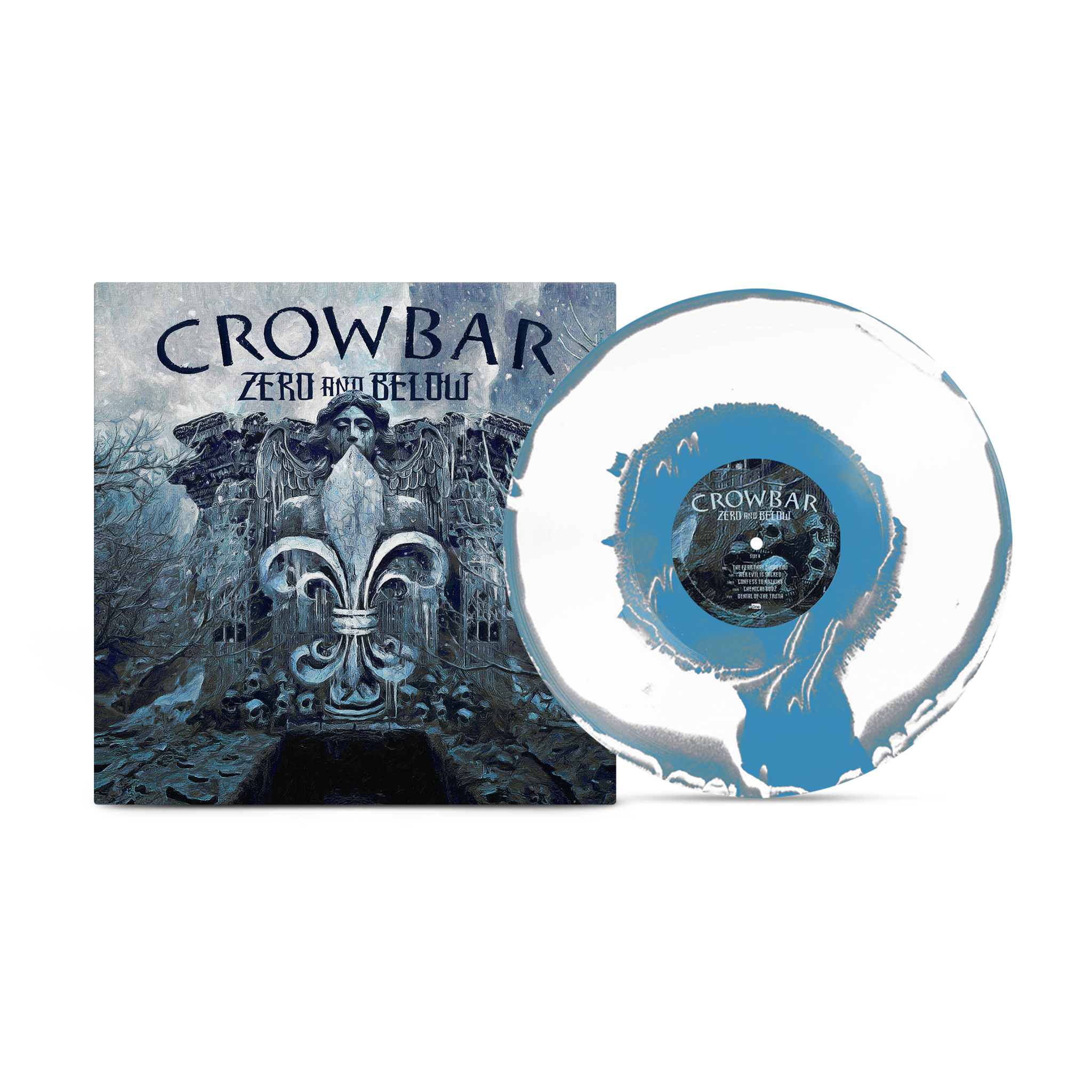 Crowbar  - Zero And Below Aside Bside Sky Blue, Grey & White Vinyl