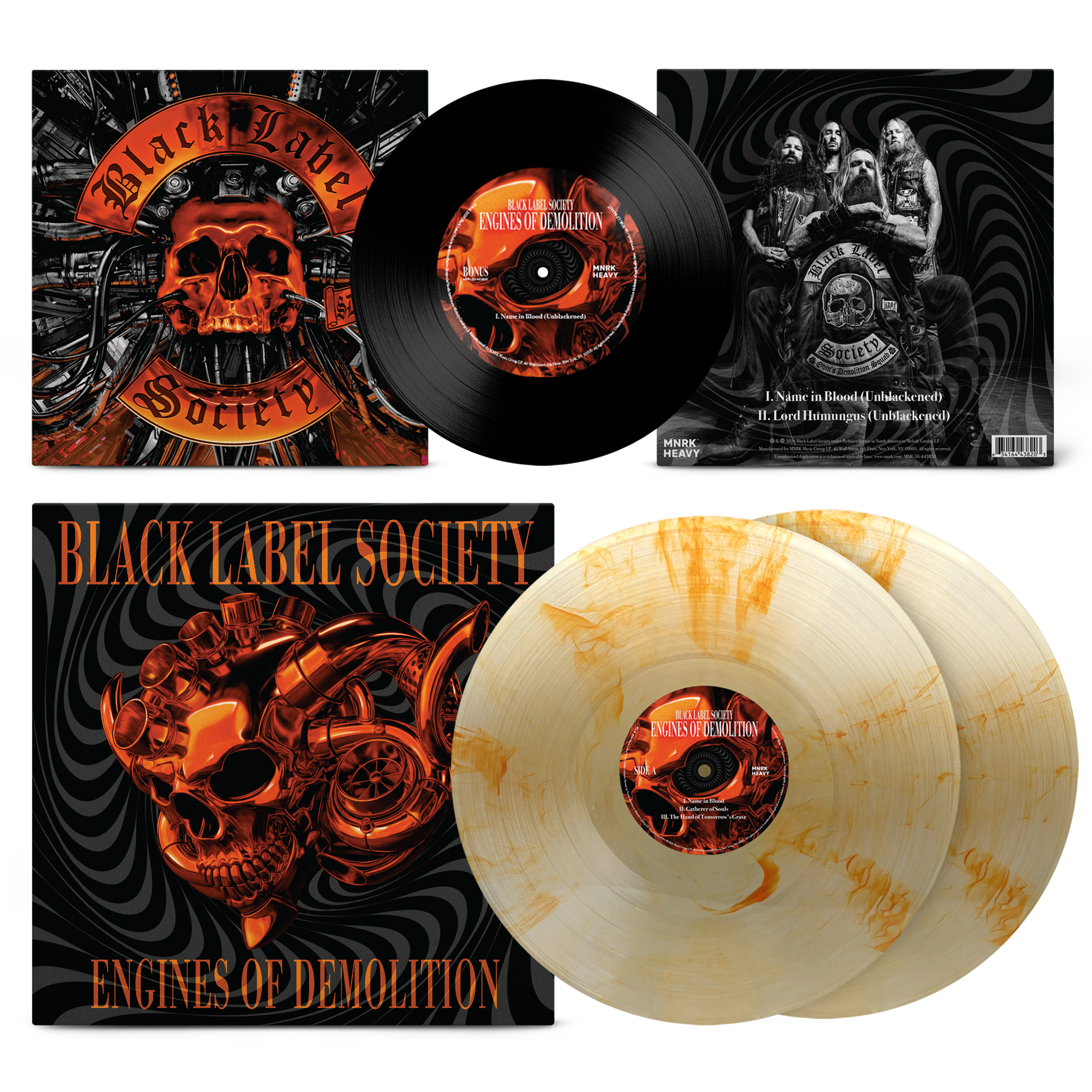 Black Label Society – Engines of Demolition Orange Crush Clear Vinyl + 7" Bonus Track Bundle