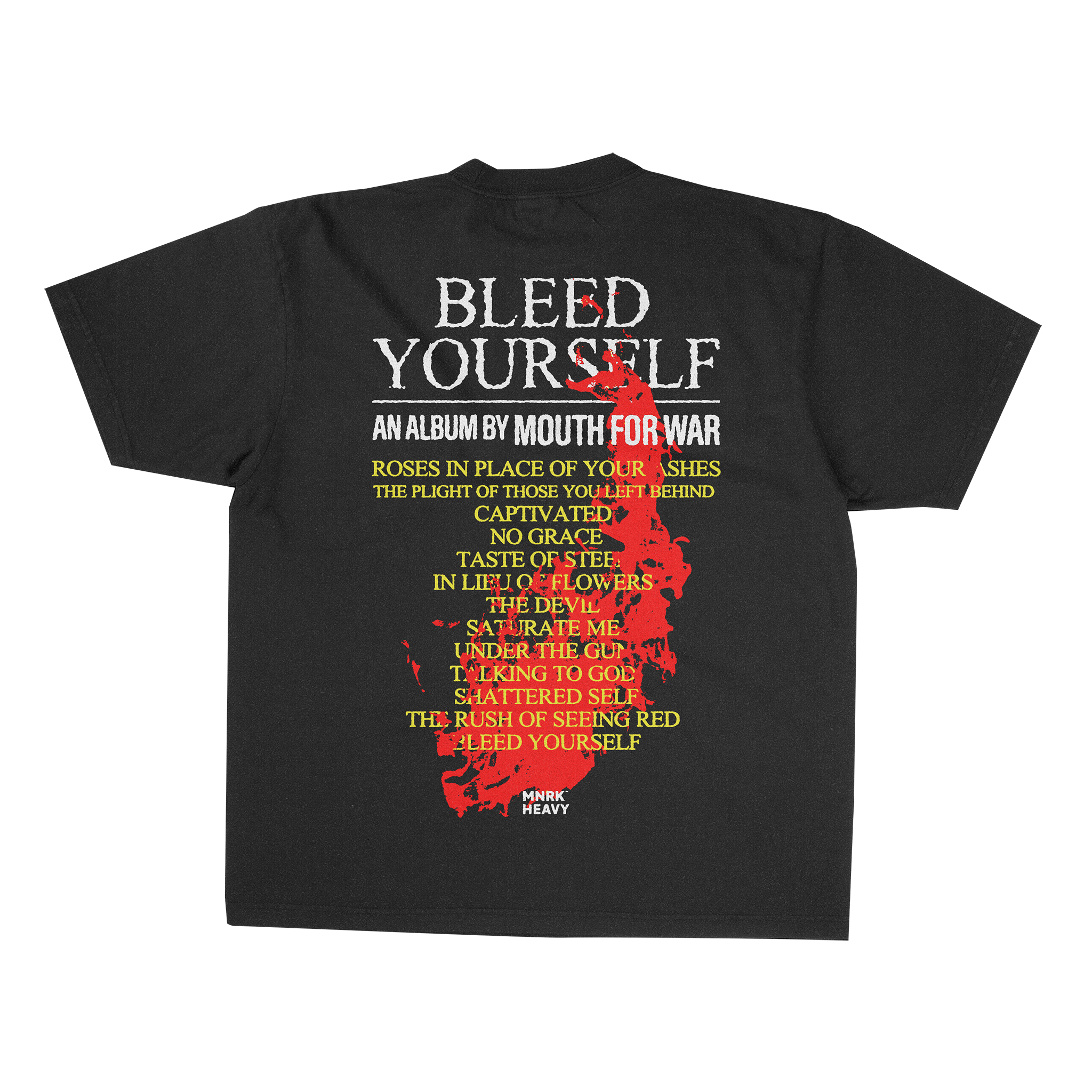 Bleed Yourself Shirts. Pre-Order now on MNRK Heavy