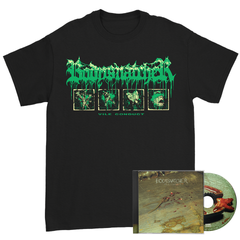 Bodysnatcher - Vile Conduct Green Tee + CD Bundle