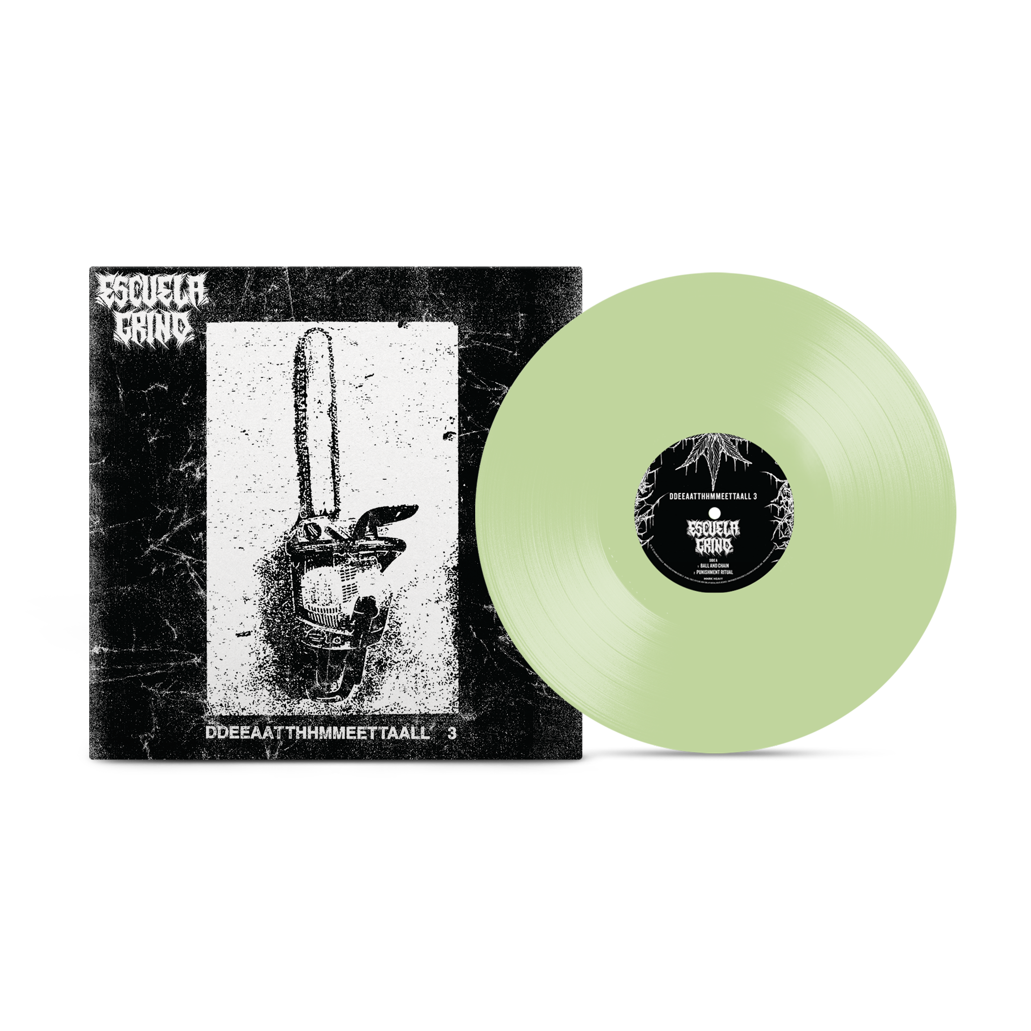 Escuela Grind - DDEEAATTHHMMEETTAALL Glow In The Dark Vinyl EP available on MNRK HEAVY