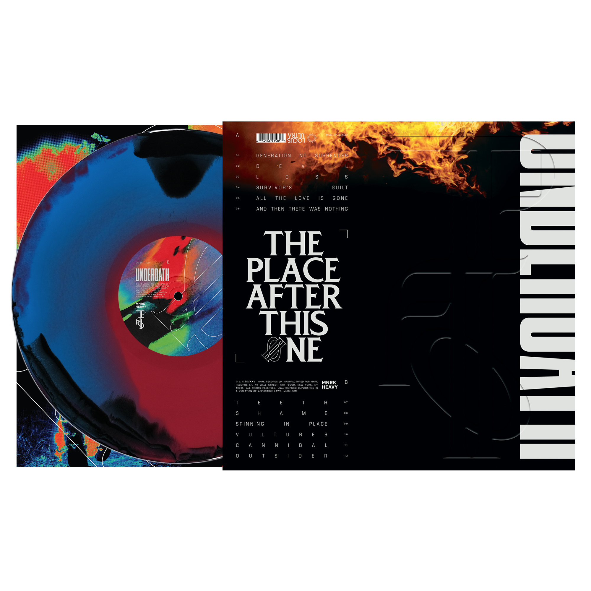 Underoath - The Place After This One Black + Blue Red Swirl Vinyl