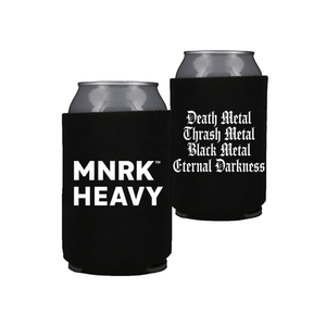 MNRK Heavy Record Label Heavy Metal Rock Merch Koozie Metal Band Beer Koozie