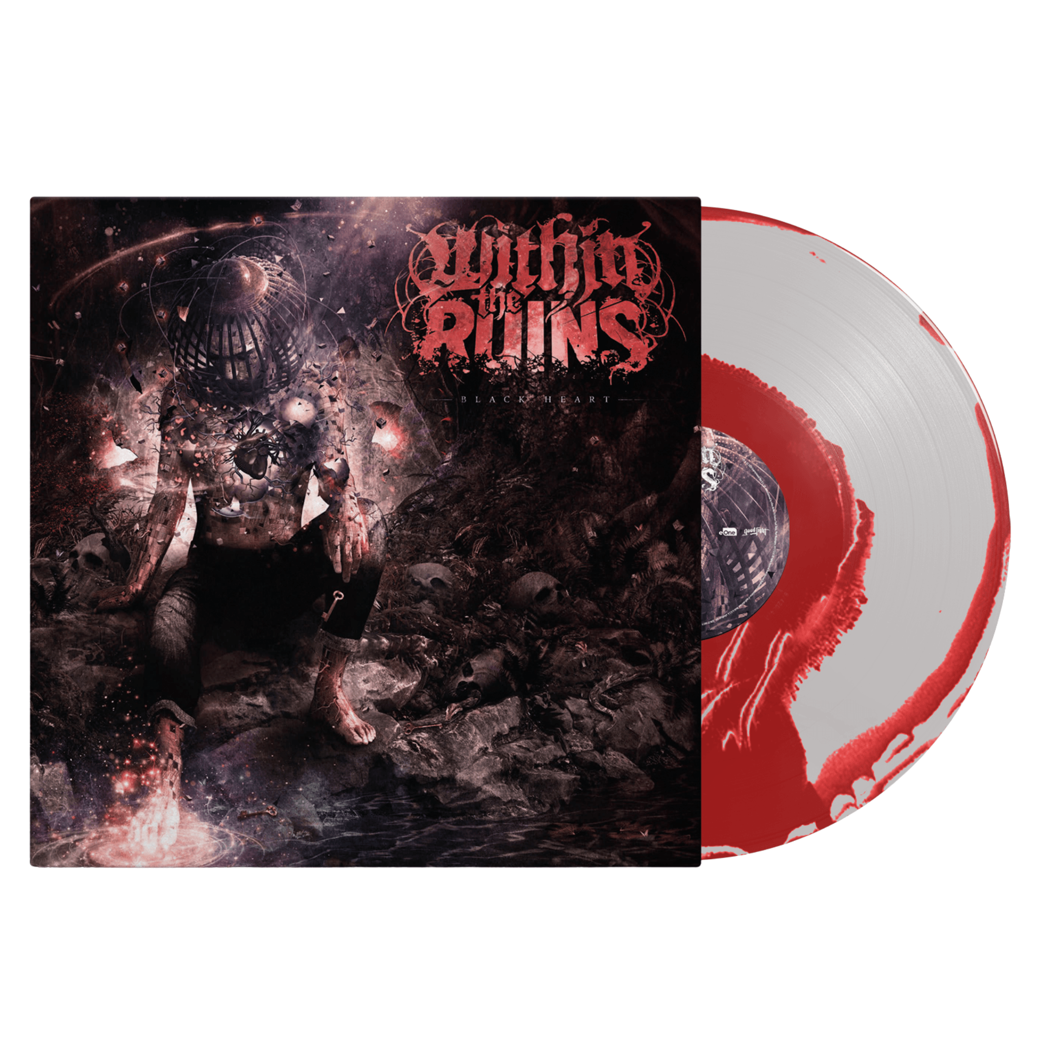 Within The Ruins - Black Heart Silver/Red Swirl Vinyl - MNRK Heavy